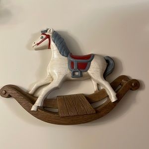 vintage burwood wall hanging rocking horse